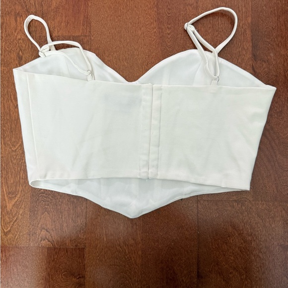 Radiating Romance White Sleeveless Cropped Bustier Top - Picture 7 of 9